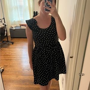 Elle black and whit spooks dot dress size s